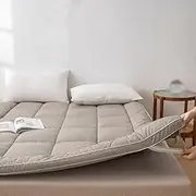 Folding Mattress Single Size,Folding Mattress 4 Inch Foldable Mattress for Travel/RV/Camping/Guest Room/Yoga(Brown,150x200cm(60x80inch))