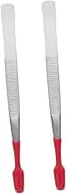 DECOMELODY Sturdy Stamp Collector Tweezers Rubber Tips for Crafting Stamp Handling Set of 2