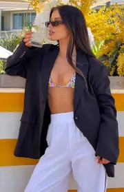 Cassy Black Linen Blend Blazer