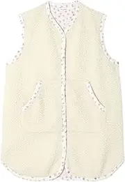 Wacoal RELAX＆SLEEP(ワコール リラックス&スリープ) URW153 SLEEP Women's Vest, Room Wear, Fleece (Surface Fabric), Cotton (Skin Side)