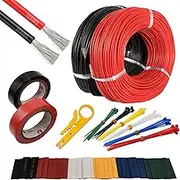 12awg Gauge Wire Power Wiring Silicon Cable Wire Kit Flexible Workable Stranded Wire Tin Plated Copper Wire Heat Resistant and Cold Resistant 13 ft Black and 13 ft Red 680 Strand 0.08mm Included Tools