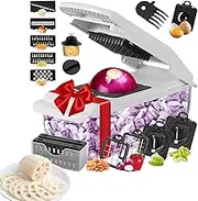 Chopper Vegetable Cutter, Dicer Vegetable Cutter Kitchen Tools, Multifunctional Onion Dicer Mincer with Container, Cheese Grater Home Must Haves for Potato Carrot Garlic