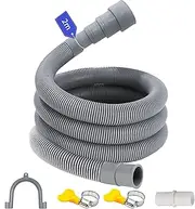 LUKIUP Drain Hose Extension, 1/1.5/2/2.5/3/4/5/6 m Drain Hose Washing Machine, with Bracket Connector and Hose Clamps, Expandable Drain Hose for Washing Machines, Dishwashers, 2 m