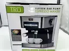 TRU 15-Bar Single/Double Shot Pump Espresso Maker CM-6863 Silver BRAND NEW