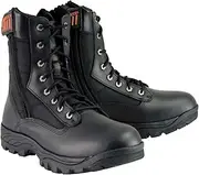 [Milwaukee Performance] Milwaukee Leather MBM9110 Men's 9in Black Leather Lace-Up Tactical Boots with Side Zippers - 11