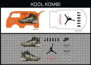 HotWheels(1/64), Kool Kombi "Air Jordan 037" Waterslide,PrintedWhiteFirst,Decals