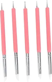 Operitacx 5 Stylus Dotting Tool Set Silicone Shaper Pen for Polymer Clay Pottery Modeling for Nail Art (14.7cm)