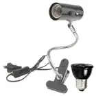 Flexible Reptile Lamp Holder with Infrared Heat Light Bulb AuPlug 60W-Black