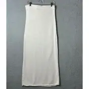 Zara Skirt Women L Winter White Sequinned Knit Maxi Skirt Xmas Party Sparkly NEW