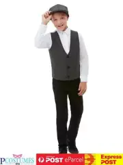 20s Gangster Boys Mob Boss 1920's Great Gatsby Waistcoat Cap Hat Costume