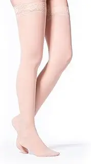 Sigvaris 781 EverSheer Closed Toe Thigh Highs w/Grip Top - 15-20 mmHg Short Warm Sand SS Short 781NSSW34
