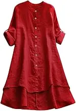 Women Fit T Shirts Soild Button Women Casual Long Sleeve Tops Shirt Women's Blouse Quarter Sleeve Shirt Women