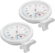CAXUSD 2Pcs Small Round Temperature Humidity Gauge for Indoor Outdoor Use for Refrigerators and Humidifiers Reliable Environmental Monitoring