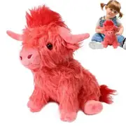 25cm Highland Cow Plush Toy Animal Doll Soft Stuffed Girls Boys Gift Toy Color Red