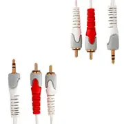 2x Westinghouse 1.5M Audio Splitter Earphones AUX to 2 RCA Male to Male Cable WH