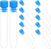 VILLFUL 50pcs Laboratory Transparent Test Tube Sampling Tube Tube with Cork Plastic Test Tubes Storage Test Tubes Plastic Storage Tubes Propagation Test Tube Plastic Vials