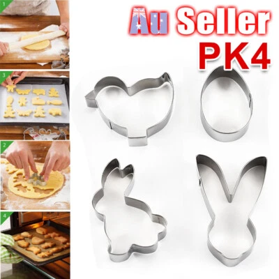 4Pc Baking Cookie Metal Cutter Cake Decor 3D Fondant Biscuit Mould Pastry Mold