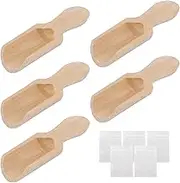 BQLZR Natural Wooden Mini Spoons Scoops for Salt Spices 2.87 x 0.94 Inches Pack of 5
