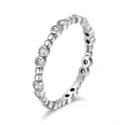 Classical Silver plating Round Geometric Sparking Finger Rings for Women Jewelry_6