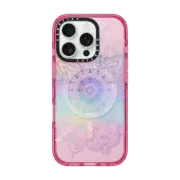 iPhone 16 Pro Impact Case MagSafe Compatible Rainbow Holographic Mandala Lace Explosion