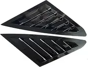 Compatible with Ford Focus Sedan 2012-2018 Car Rear Louver Window Side Shutter Quarter Cover Trim Sticker Vent Scoop ABS Carbon Fiber Black(Black)