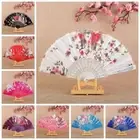Plastic Folding Fan Vintage Style Hand Held Fan Dance Fan Desktop Ornaments