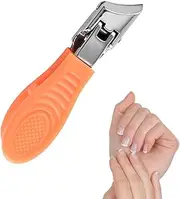 Side Nail Clippers, Stainless Steel Curved Fingernail Clipper, Heavy Duty Cutter, Anti-Splash Trimming Tool With Wide Jaw Opening For Thick Nails