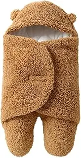 RAYWE Cute Baby Swaddle Blanket Newborn Swaddle Wrap Soft Plush Receiving Swaddling Wrap Baby Sleep Sack with Feet Baby Sleeping Bag for Winter, L Size for 3-6 Months Babies
