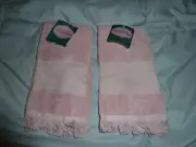 2 Charles Craft 14 Count Cross Stitch Rose Fingertip Velour Hand Towels NWT