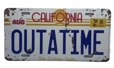 Brand New Rust Style Back To The Future 'Outatime' License Plate Replica (Alu)