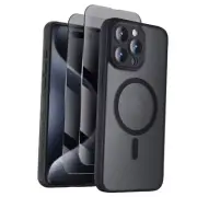 Designed for iPhone 15 Pro Max Case, Compatible with MagSafe, with Black