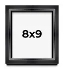 8x9 Shadow Box Frame Black | 1.25 inches Deep Real Wood Contemporary Shadowbox D