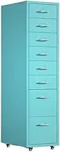 File Cabinet 8 Layers of Large-Capacity Metal File Cabinet Multifunctional File Data Organizing Cabinet Office Storage Drawer Cabinet Office Drawer(Blue)