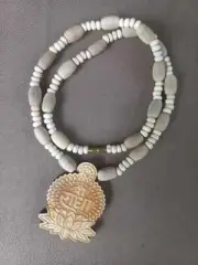 17 " Carved Radha Pendant TULSI TULASI VAISHNAV ISKCON Mala Kanthi Yoga Prayer