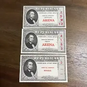 Lot Of (3) Tickets 1952 REPUBLICAN NATIONAL CONVENTION IKE NIXON Chicago Lincoln