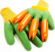 Yard Hands All in One Garden Gloves 4 Built in Claws Digging Planting Raking ...
