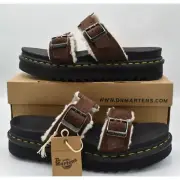 Dr Martens Mens Size 14 Myles Brown Suede Buckle Slide Sandals Shoes