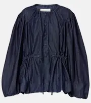 [Dries Van Noten] Dries Van Noten Gathered denim blouse AU 10 blue