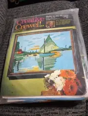 Crewel "Sails in the Sunset" KIT # 7332 18X14" NOS 1973 Claude Monet