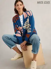 White Stuff Blue Louisa Longline Cardigan (F13832) | $96