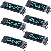 6 PCS 0.91 Inch I2C OLED Display Module IIC OLED Screen DC 3.3V~5V Compatible with Arduino Raspberry PI (Blue)