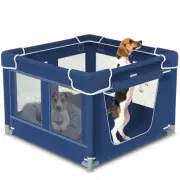 Dog Playpen, 42x42x25.6 Inches Foldable Portable Soft Puppy Playpen with Gate...