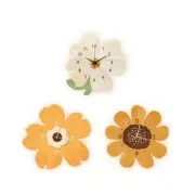 Elegant Flower Accent Wall Clock With Light For Living Room And Kitchen