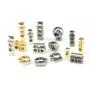 Metal Cord Stopper Lock Toggle End - Single & Double Twin Hole Spring Findings