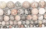 [Niviora] ZBSS Natural Stone Pink Zebra Charm Round Loose Beads for Jewelry Making Needlework Bracelet DIY Strand 4-12MM 0925 (Color : H8099, Item Diameter : 6mm About 63 pcs)