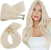 Ugeat Itip Human Hair Extensions 22inch #60A White Platinum Blonde Remy Stick Tip 0.8g/Strand Total 40Gram I Tip Keratin Fusion