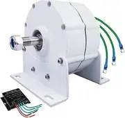 AISINILALAO 1000W-3000W New Energy Generators Low Speed 12V 24V 48V AC Gearless Permanent Magnet Generators Use for Water Power and Turbine(White)