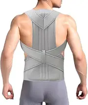 XS-5XL Plus Size Adjustable Scoliosis Posture Corrector Men Women Hunchback Corrector Shoulder Neck Clavicle Support Full Back Brace For Upper And Lower Back Pain Relief(Gray,X-Small)