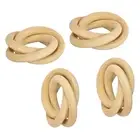 Set of 8 Wooden Napkin Rings, Circle Table Napkin Holders, Wood Color