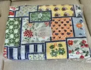 Vintage Faux Patchwork Fleece Blanket 1980’s Double Or Full Size Bed New
